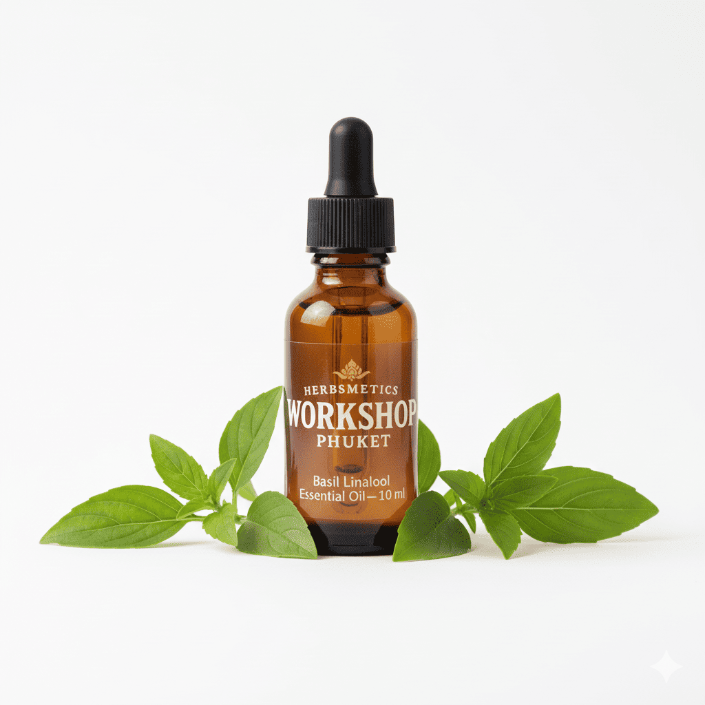 Basil Linalool essential oil — herbal, green, fresh — Herbsmetics Phuket
