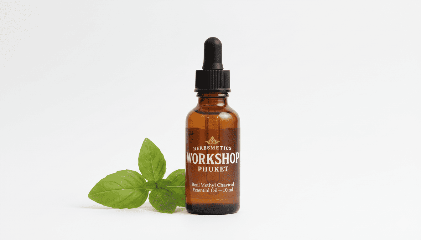 Basil Methyl Chavicol essential oil — herbal, green, fresh — Herbsmetics Phuket