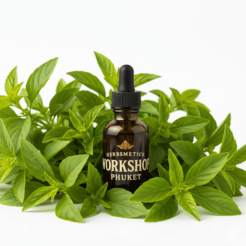Basil Tropical essential oil — herbal, green, fresh — Herbsmetics Phuket