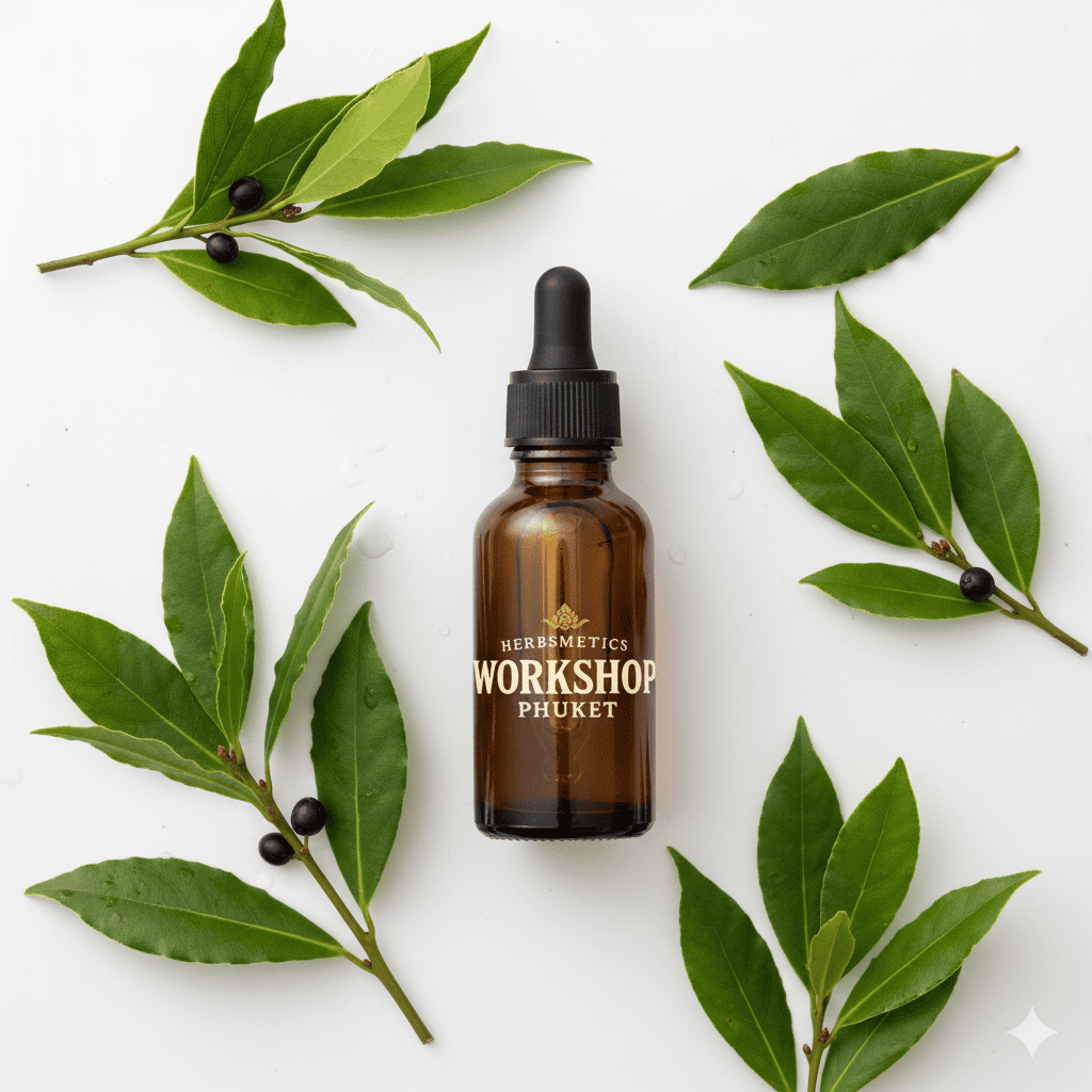 Bay Laurel essential oil — herbal, green, fresh — Herbsmetics Phuket