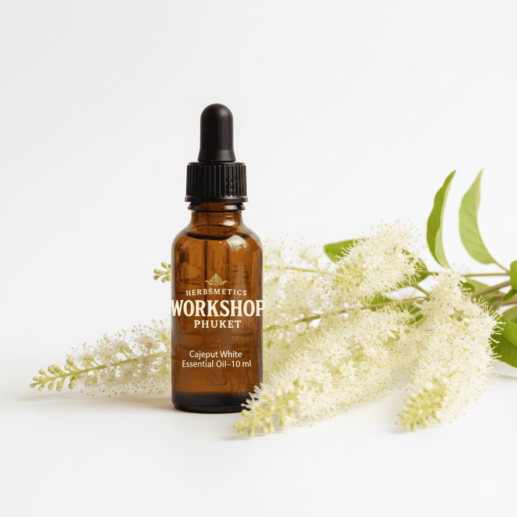 Cajeput White essential oil — herbal, green, fresh — Herbsmetics Phuket