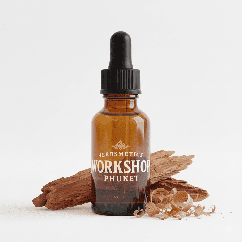Cedarwood Himalaya essential oil — woody, earthy, warm — Herbsmetics Phuket