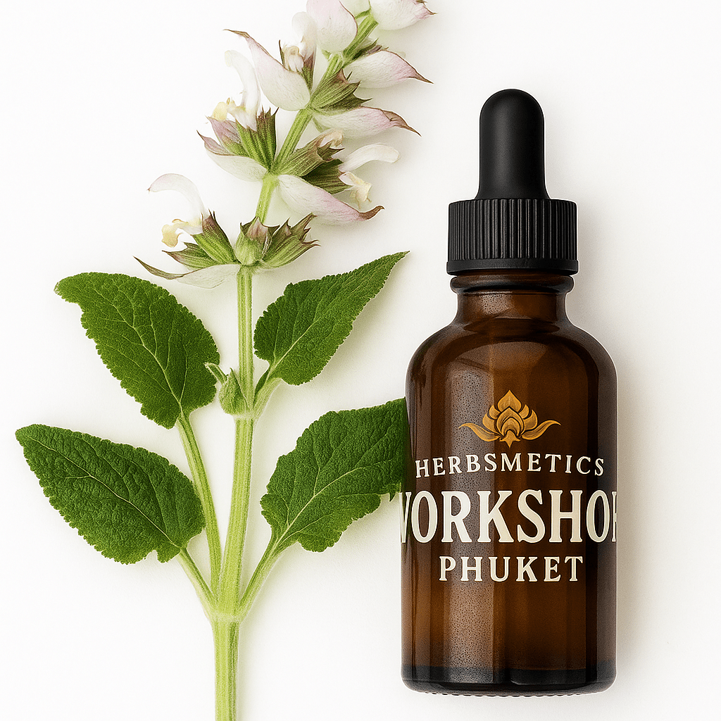 Clary Sage essential oil — herbal, green, fresh — Herbsmetics Phuket