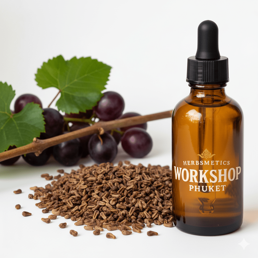 Grapeseed essential oil — herbal, green, fresh — Herbsmetics Phuket