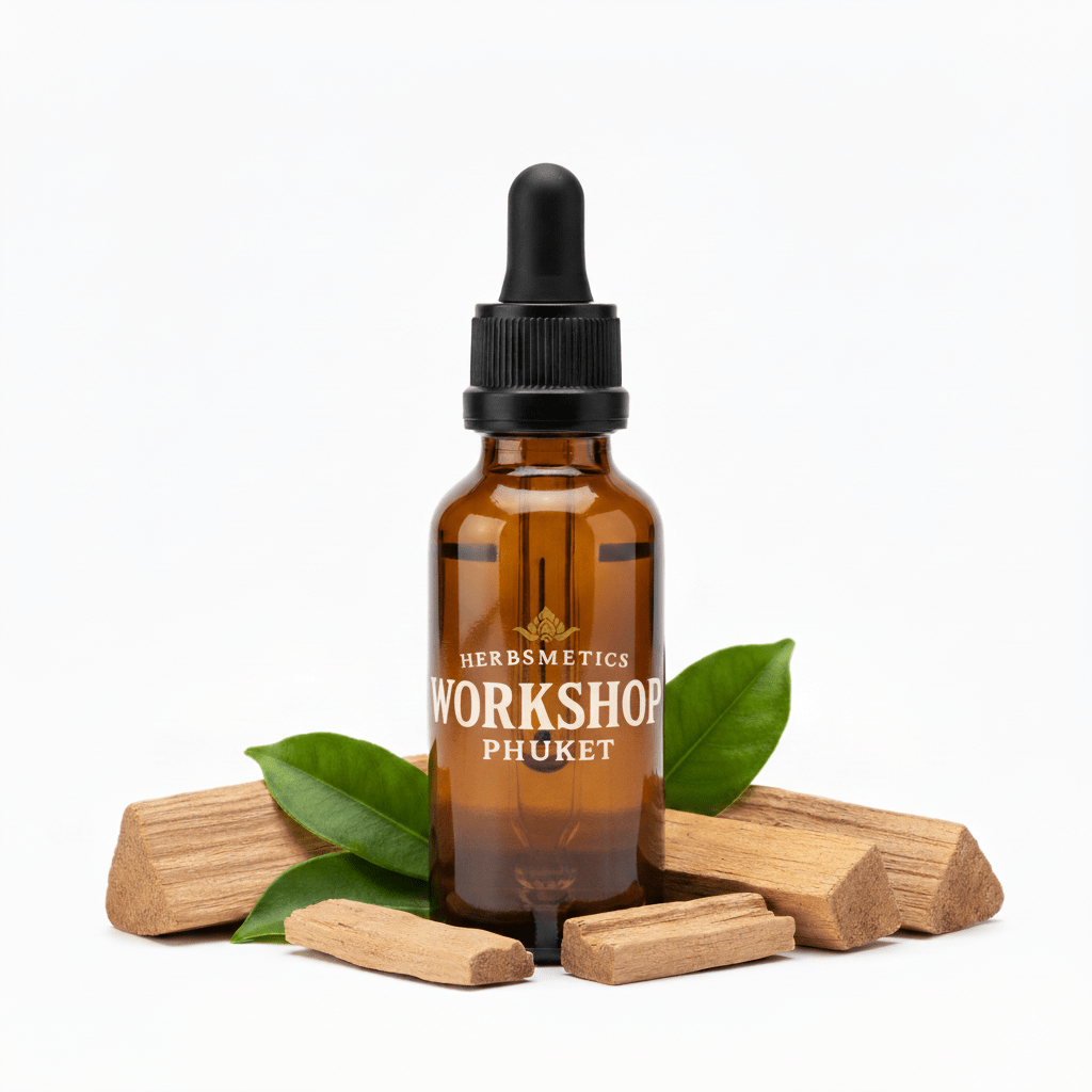 Guaicum Wood essential oil — woody, earthy, warm — Herbsmetics Phuket