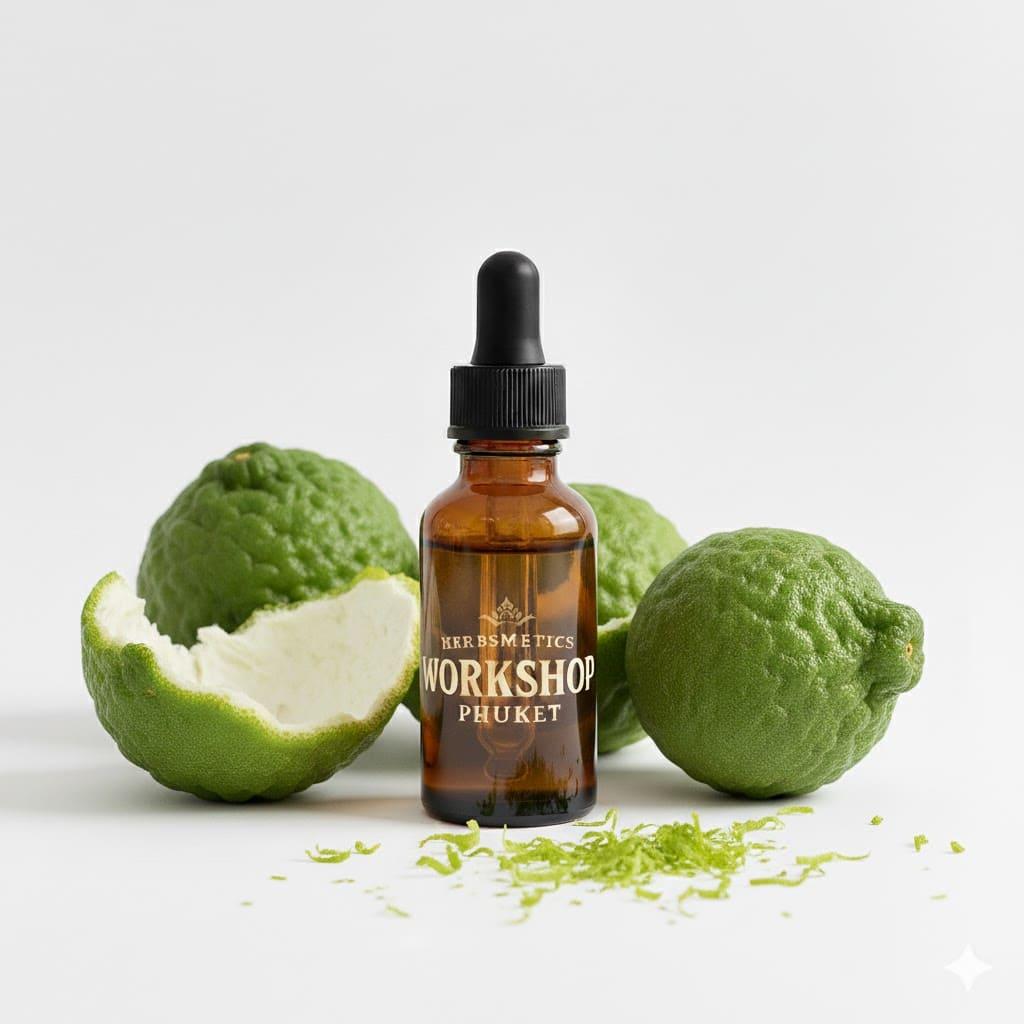 Kaffir Lime Peel essential oil — citrusy, bright, fresh — Herbsmetics Phuket