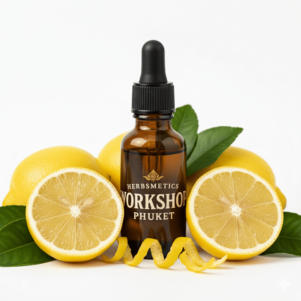 Lemon Peel Distilled essential oil — citrusy, bright, fresh — Herbsmetics Phuket