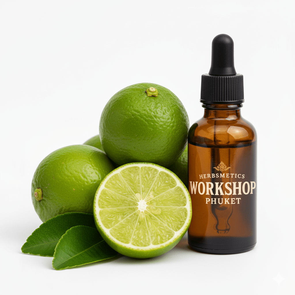 Lime Distilled essential oil — citrusy, bright, fresh — Herbsmetics Phuket
