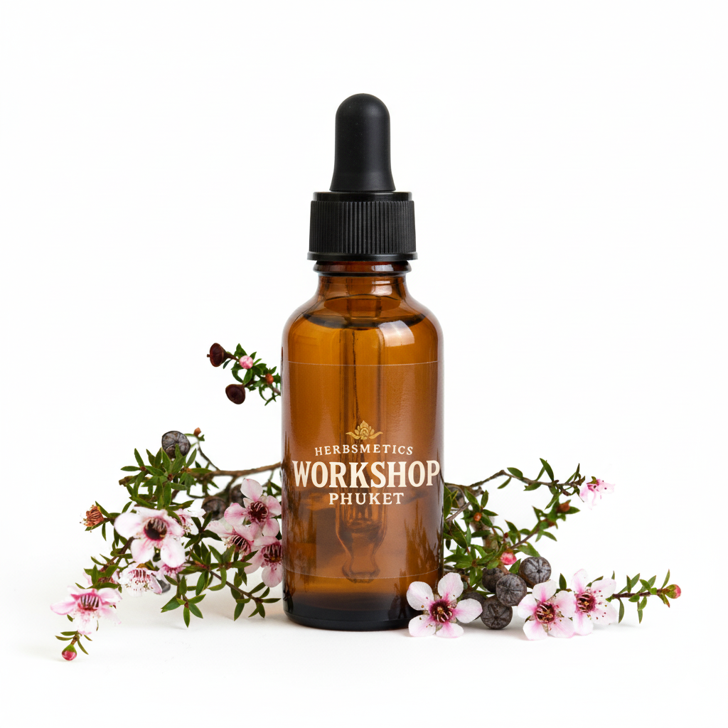 Manuka essential oil — herbal, green, fresh — Herbsmetics Phuket