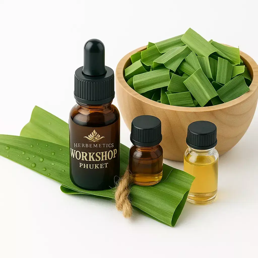 Pandan Leaf Extract essential oil — herbal, green, fresh — Herbsmetics Phuket