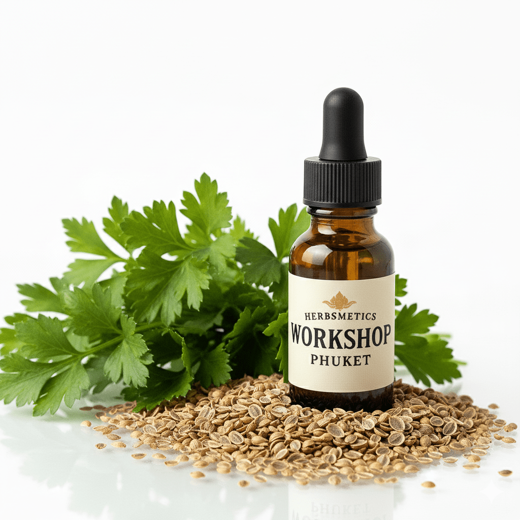 Parsley Seed essential oil — herbal, green, fresh — Herbsmetics Phuket