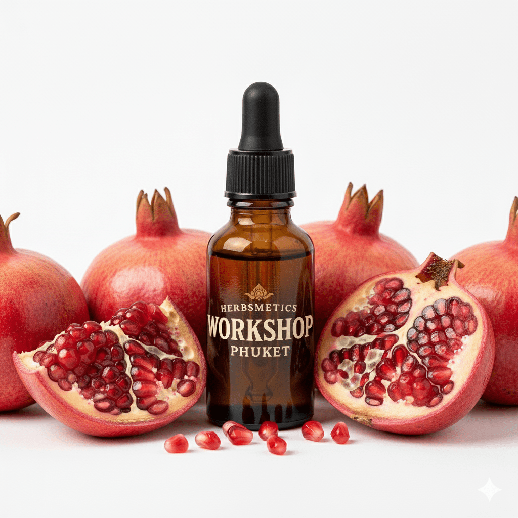 Pomegranate Seed essential oil — herbal, green, fresh — Herbsmetics Phuket