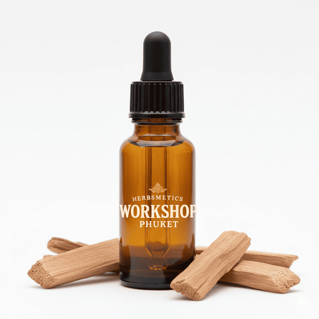 Sandalwood Australian essential oil — woody, earthy, warm — Herbsmetics Phuket