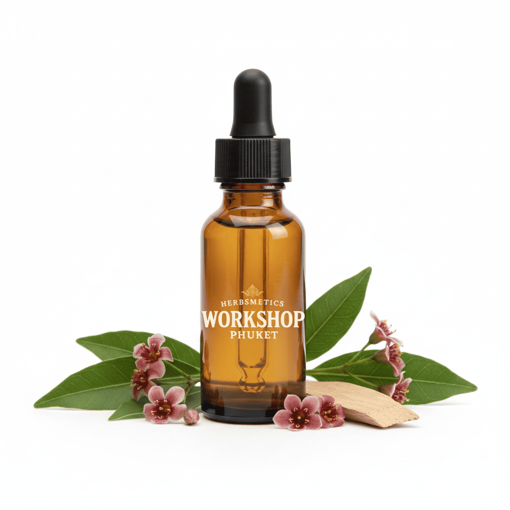 Sandalwood Indian essential oil — woody, earthy, warm — Herbsmetics Phuket
