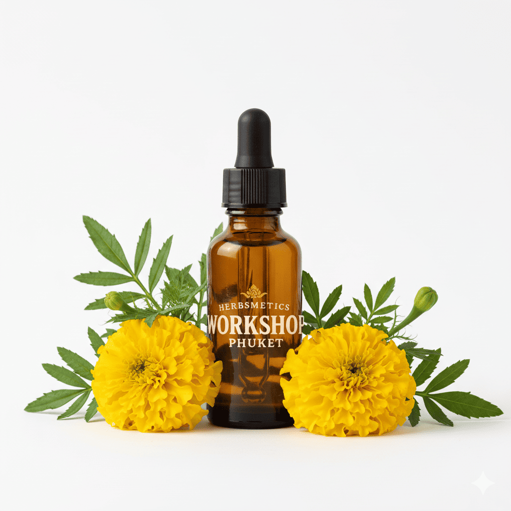 Tagetes essential oil — herbal, green, fresh — Herbsmetics Phuket