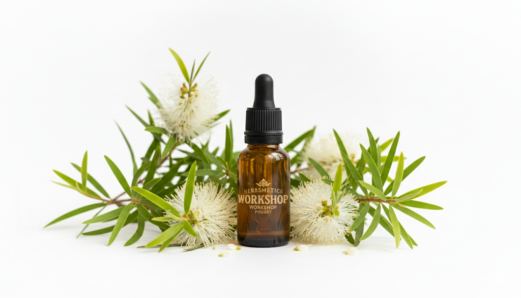 Tea Tree essential oil — herbal, green, fresh — Herbsmetics Phuket