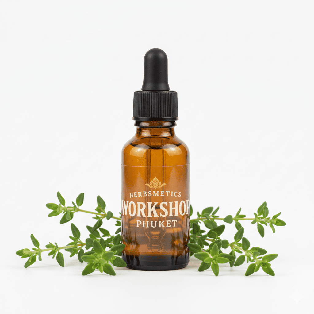 Thyme ct. linalool essential oil — herbal, green, fresh — Herbsmetics Phuket