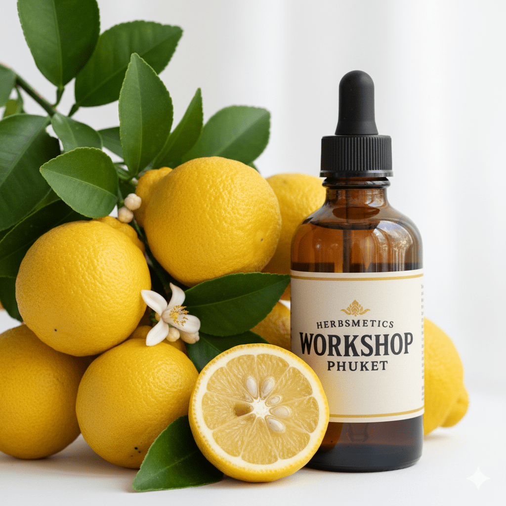 Yuzu essential oil — citrusy, bright, fresh — Herbsmetics Phuket