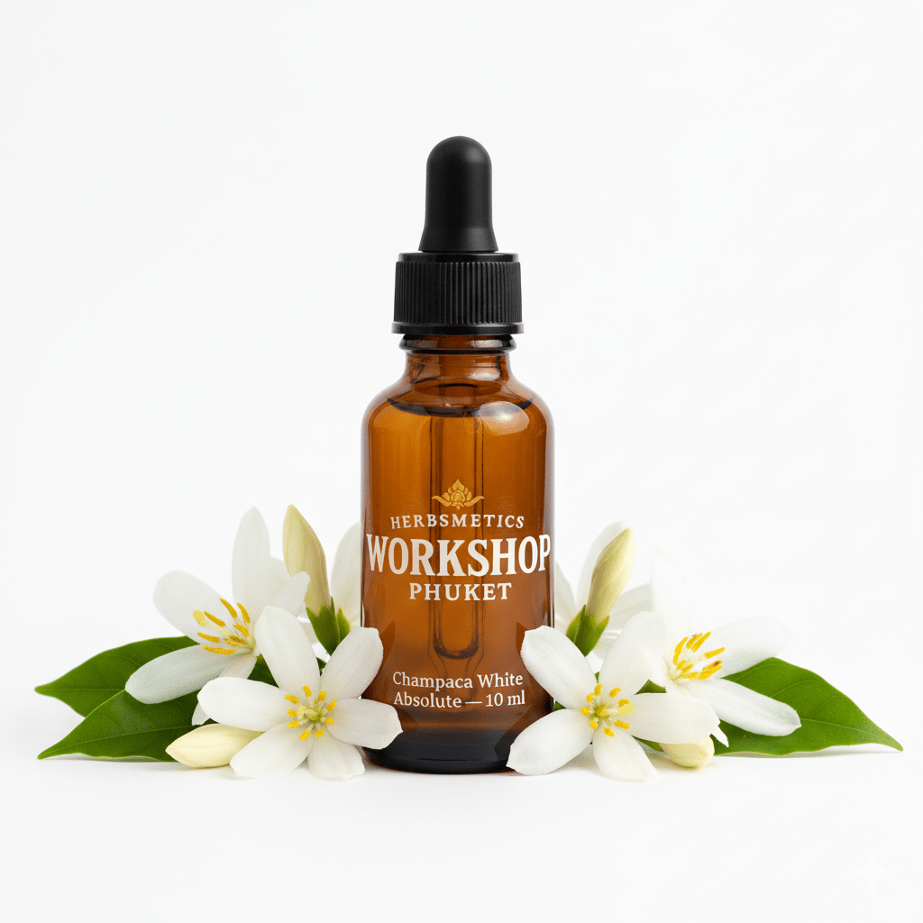 Champaca White Absolute essential oil — floral, sweet, romantic — Herbsmetics Phuket