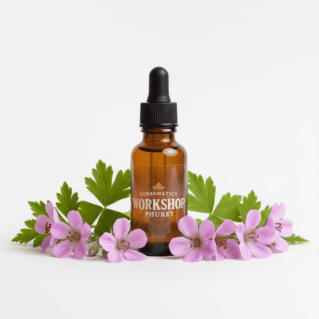 Geranium Egypt essential oil — floral, sweet, romantic — Herbsmetics Phuket
