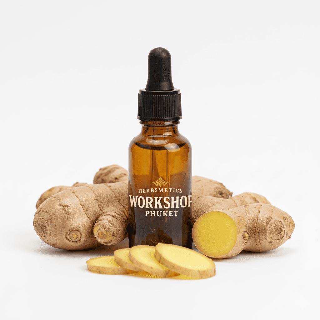 Ginger essential oil — spicy, warm, exotic — Herbsmetics Phuket