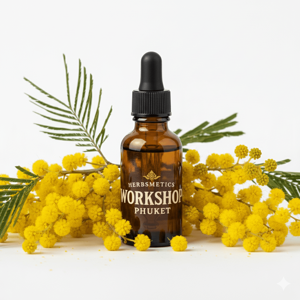 Mimosa Absolute essential oil — floral, sweet, romantic — Herbsmetics Phuket