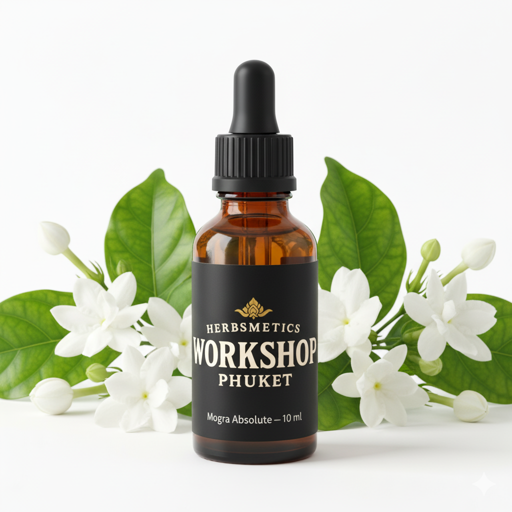Mogra Absolute essential oil — floral, sweet, romantic — Herbsmetics Phuket