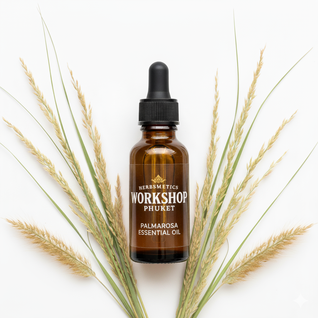 Palmarosa essential oil — floral, sweet, romantic — Herbsmetics Phuket