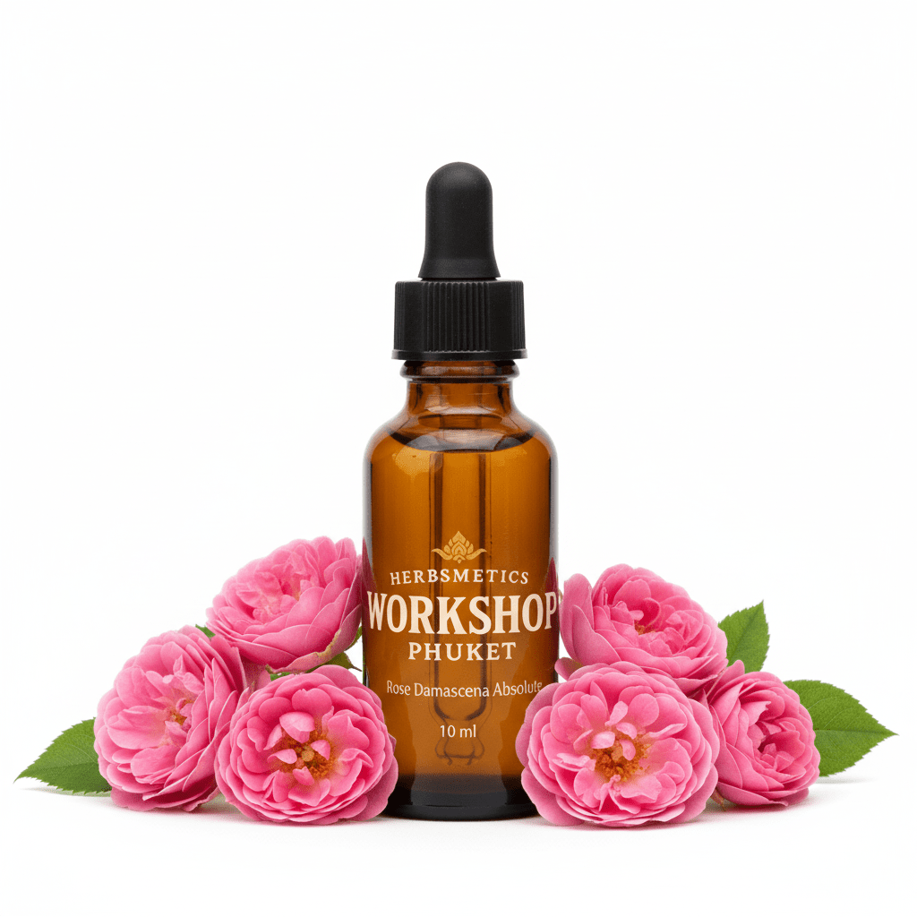 Rose Damascena Absolute essential oil — floral, sweet, romantic — Herbsmetics Phuket