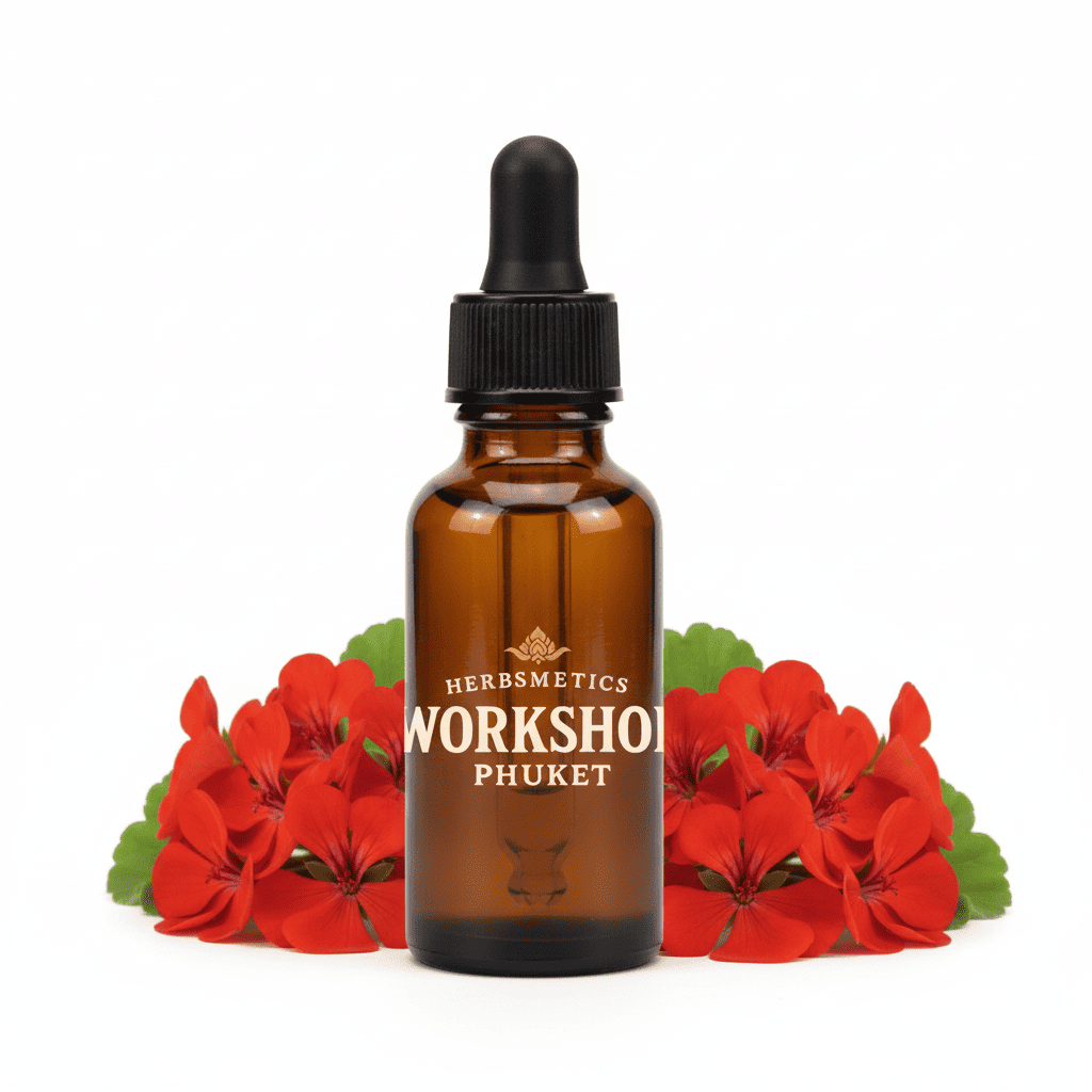 Rose Geranium essential oil — floral, sweet, romantic — Herbsmetics Phuket