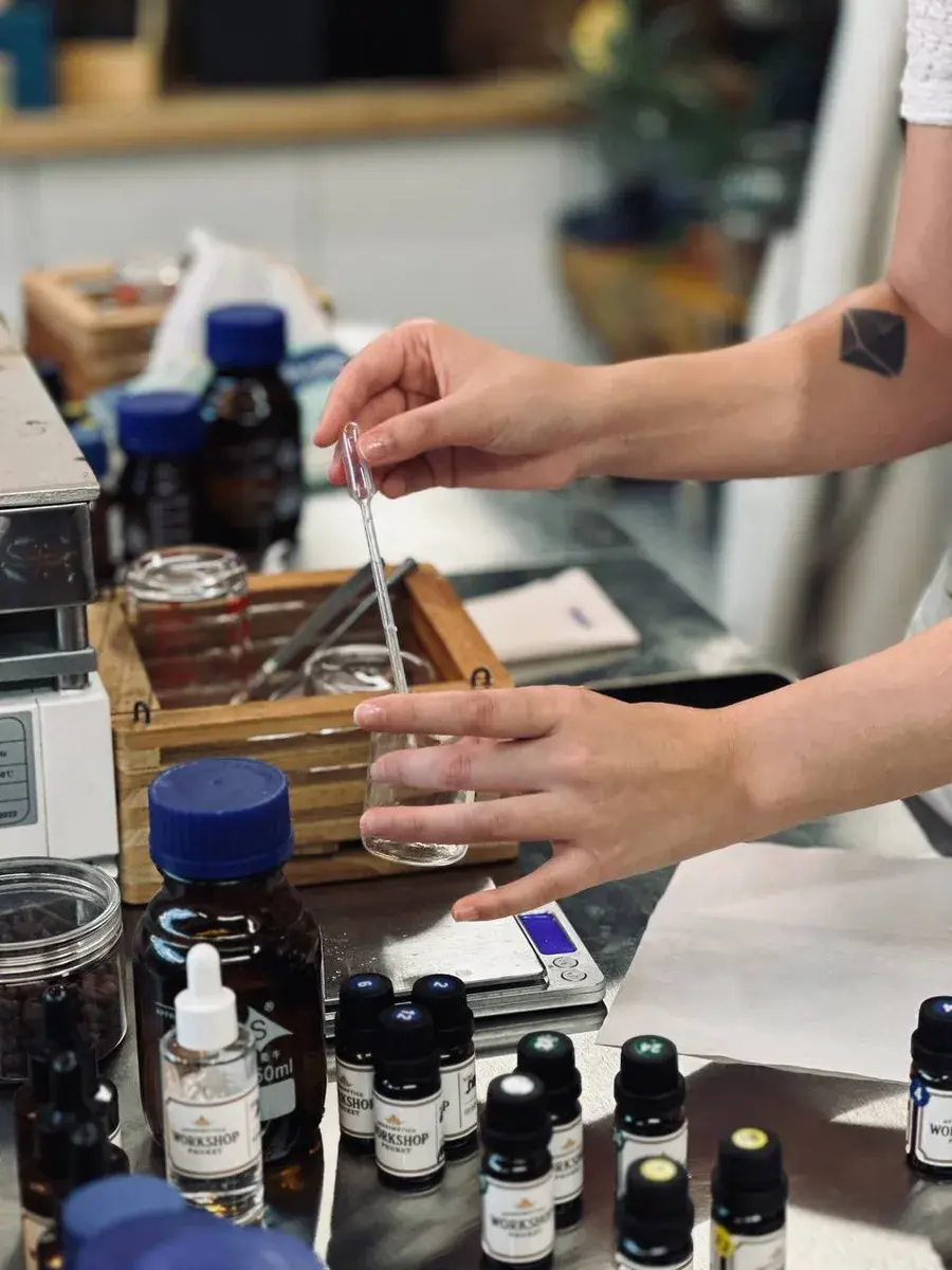 Balsamic and resinous essential oils at Herbsmetics lab Phuket